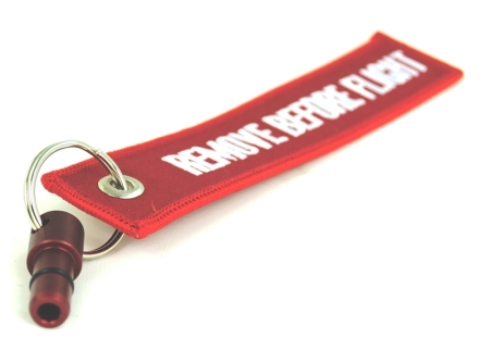Tappo ugello 6 mm ROSSO con etichetta Remove Before Flight (Rimuovere prima del volo)