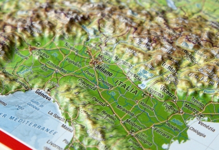 Cartolina in rilievo delle Alpi