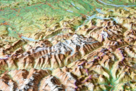 Mappa in rilievo 3D Svizzera piccola