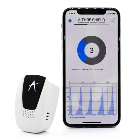 Aithre Shield 4.0 - Mini rilevatore di CO portatile con interfaccia app