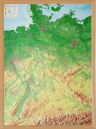 Mappa in rilievo 3D Germania grande