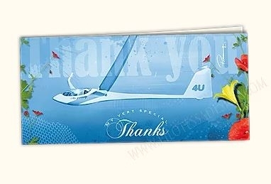 Biglietto di auguri aliante Thank you Biglietto di auguri aliante Thank you