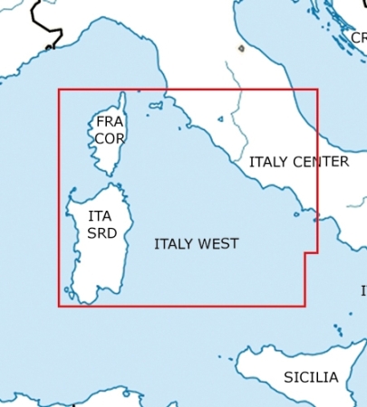 Rogersdata VFR Carta Italia Sardegna Ovest Corsica 2025