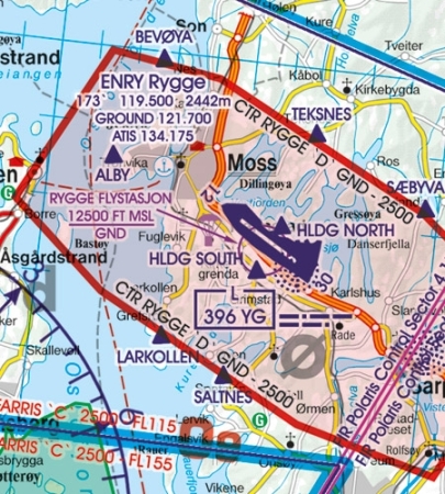 Rogersdata VFR Karte Norwegen Centro Nord 500k 2025