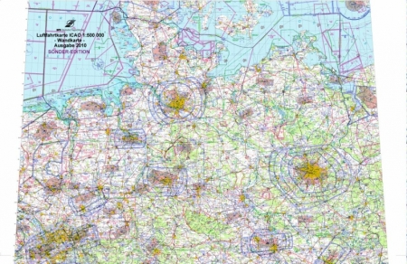 ICAO-Wandkarte 1:500 000 Deutschland Nord, edizione 2025