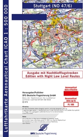 ICAO-Karte Stoccarda 2025 con rotte notturne basse ICAO-Karte Stoccarda 2025 con rotte notturne basse