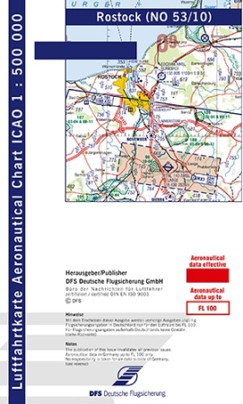 ICAO-Motorflugkarte Rostock 2025 carta ICAO-Motorflugkarte Rostock 2025 carta