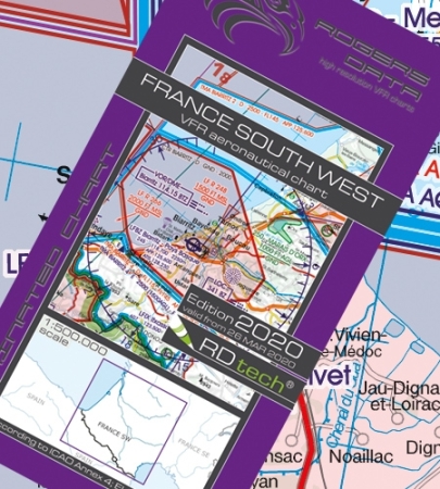 Rogersdata Carta VFR Francia Sud Ovest 500k 2025