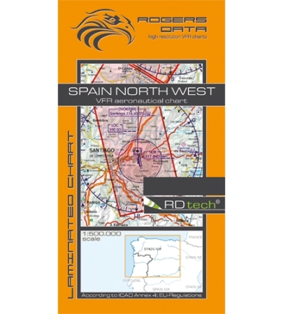 Rogersdata Mappa VFR Spagna Nord Ovest 500k 2025 Rogersdata Mappa VFR Spagna Nord Ovest 500k 2025
