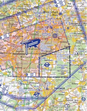 Carta dellarea aeronautica volo a motore 2025 Reno-Meno carta piegata