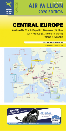 Airmillion Europa centrale (Germania) 1:1.000.000 2025 Airmillion Europa centrale (Germania) 1:1.000.000 2025