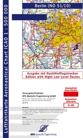 ICAO-Karte Berlino 2025 con rotte notturne basse