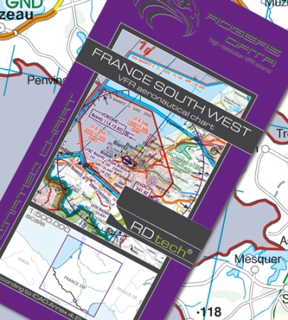 Rogersdata Carta VFR Francia Sud Est 500k 2025 Rogersdata Carta VFR Francia Sud Est 500k 2025