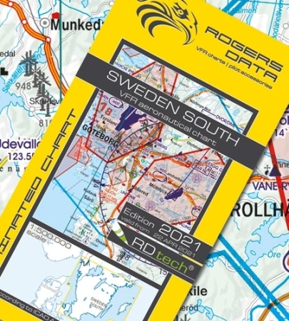 Rogersdata Carta VFR Svezia Sud 500k 2025 Rogersdata Carta VFR Svezia Sud 500k 2025