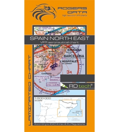 Rogersdata VFR Karte Spagna Nord Est 500k 2025