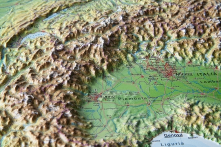 Mappa in rilievo 3D Alpi grande