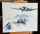 Quadro originale JU52 sopra le Alpi