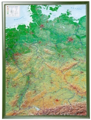 Mappa in rilievo 3D Germania grande Mappa in rilievo 3D Germania grande
