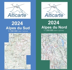 Set di carte di volo a vela Francia meridionale e Alpi settentrionali francesi 2024 Set di carte di volo a vela Francia meridionale e Alpi settentrionali francesi 2024
