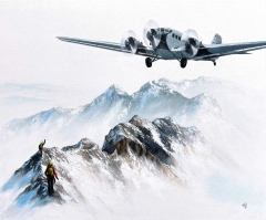 Quadro originale JU52 sopra le Alpi Quadro originale JU52 sopra le Alpi