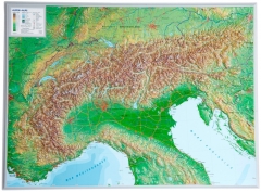 Mappa in rilievo 3D Alpi piccola Mappa in rilievo 3D Alpi piccola